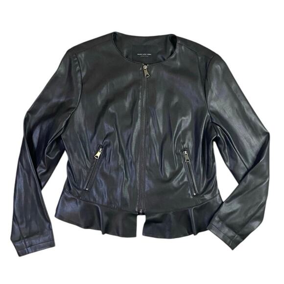 Marc New York Faux Leather Moto Jacket - L - Picture 1 of 3